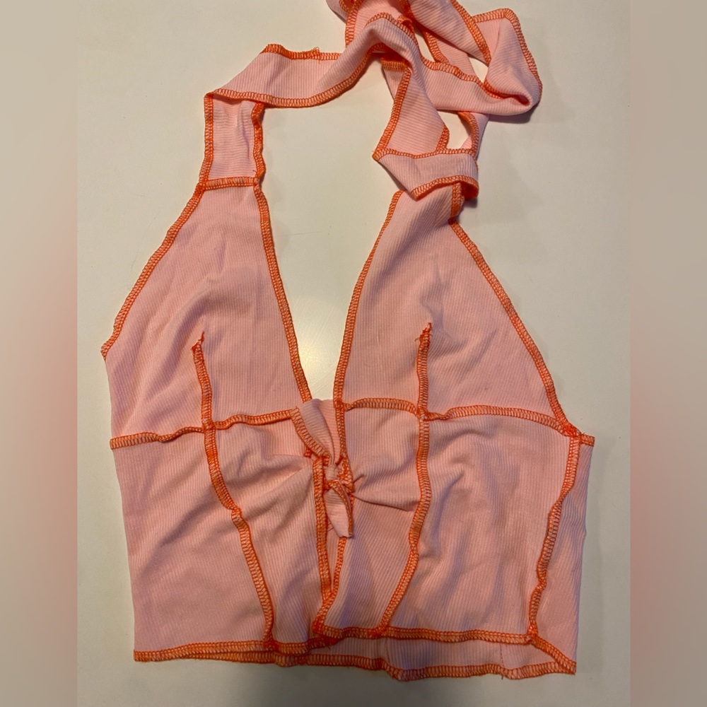 Pink & orange ribbed tank!